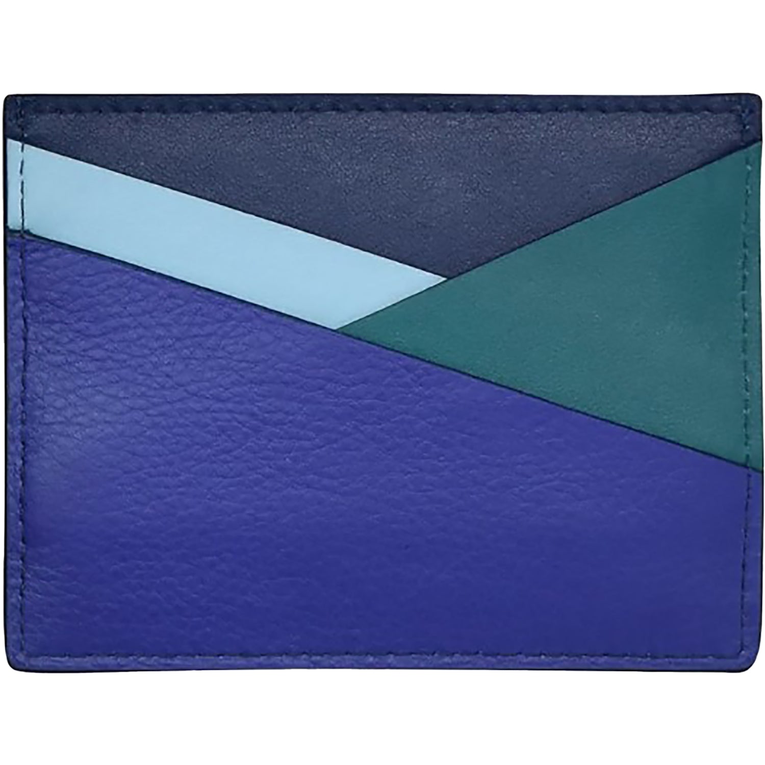 Womens Ili new york ili New York Asymmetic Card Case Denim Multi Leather Denim Multi Leather