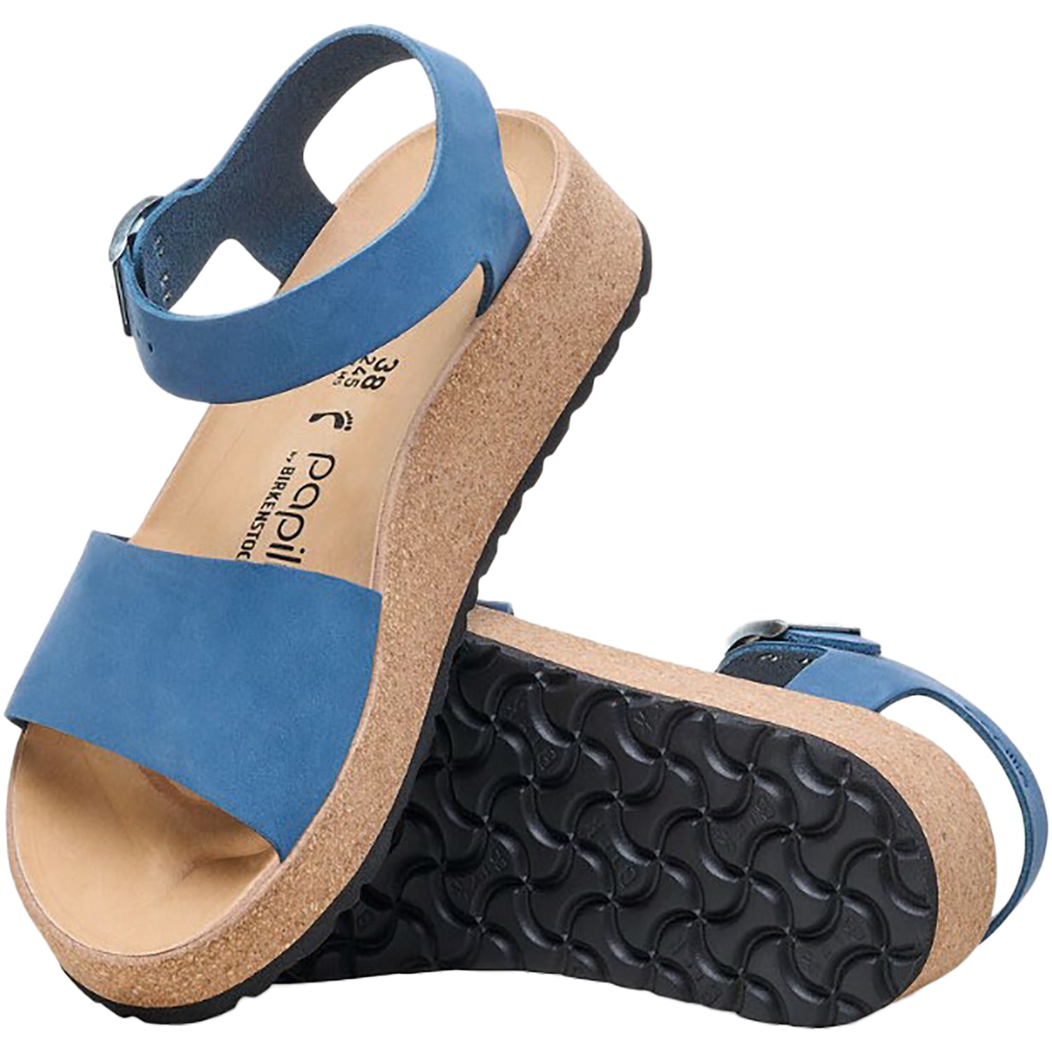 Womens Birkenstock Women's Birkenstock Papillio Glenda Elemental Blue Nubuck Elemental Blue