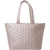 Womens Baggallini Baggallini Quilted Tote Rose Metallic Nylon Rose Metallic Nylon