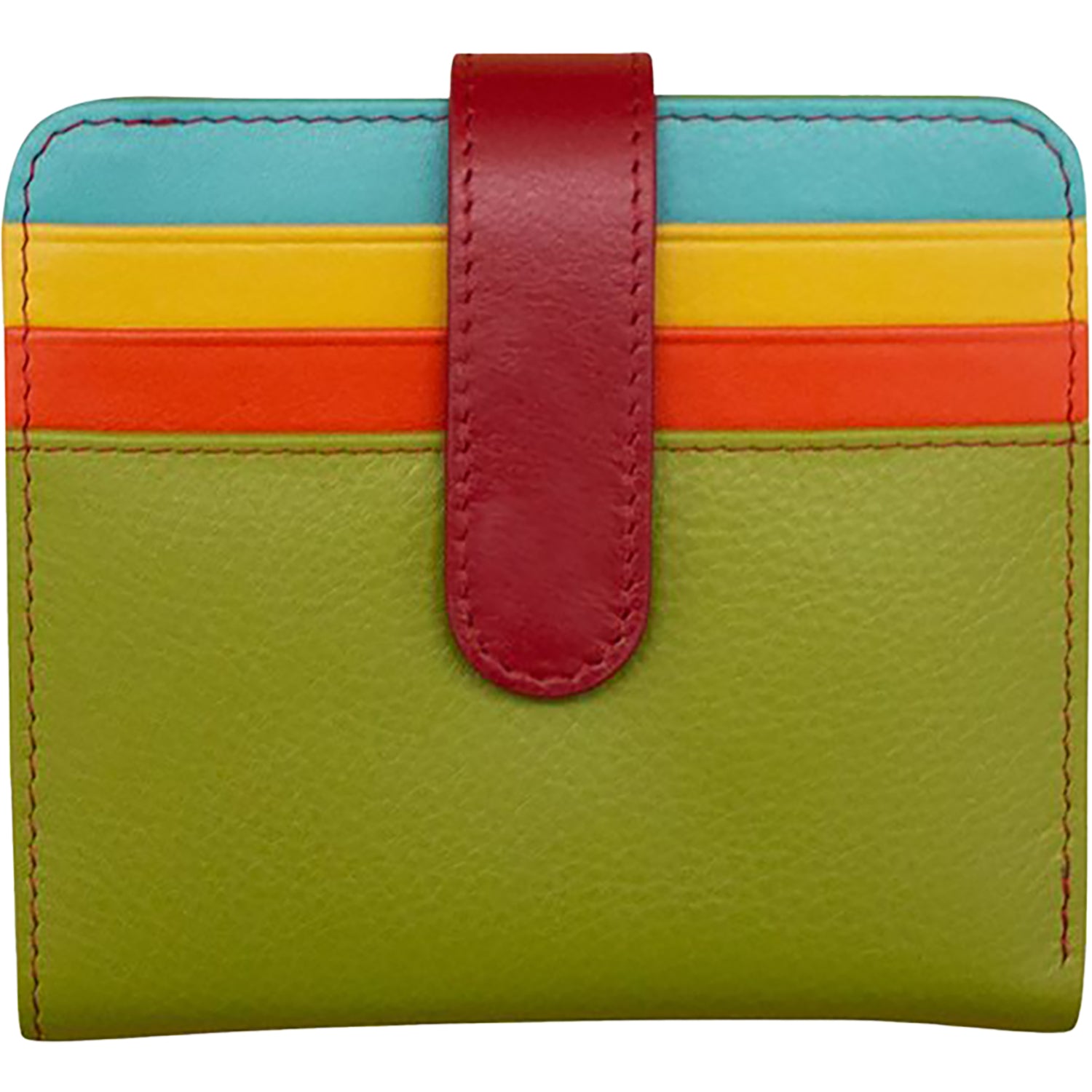 Womens Ili new york ili New York Bi-Fold Credit Card Wallet Citrus Multi Leather Citrus Multi Leather