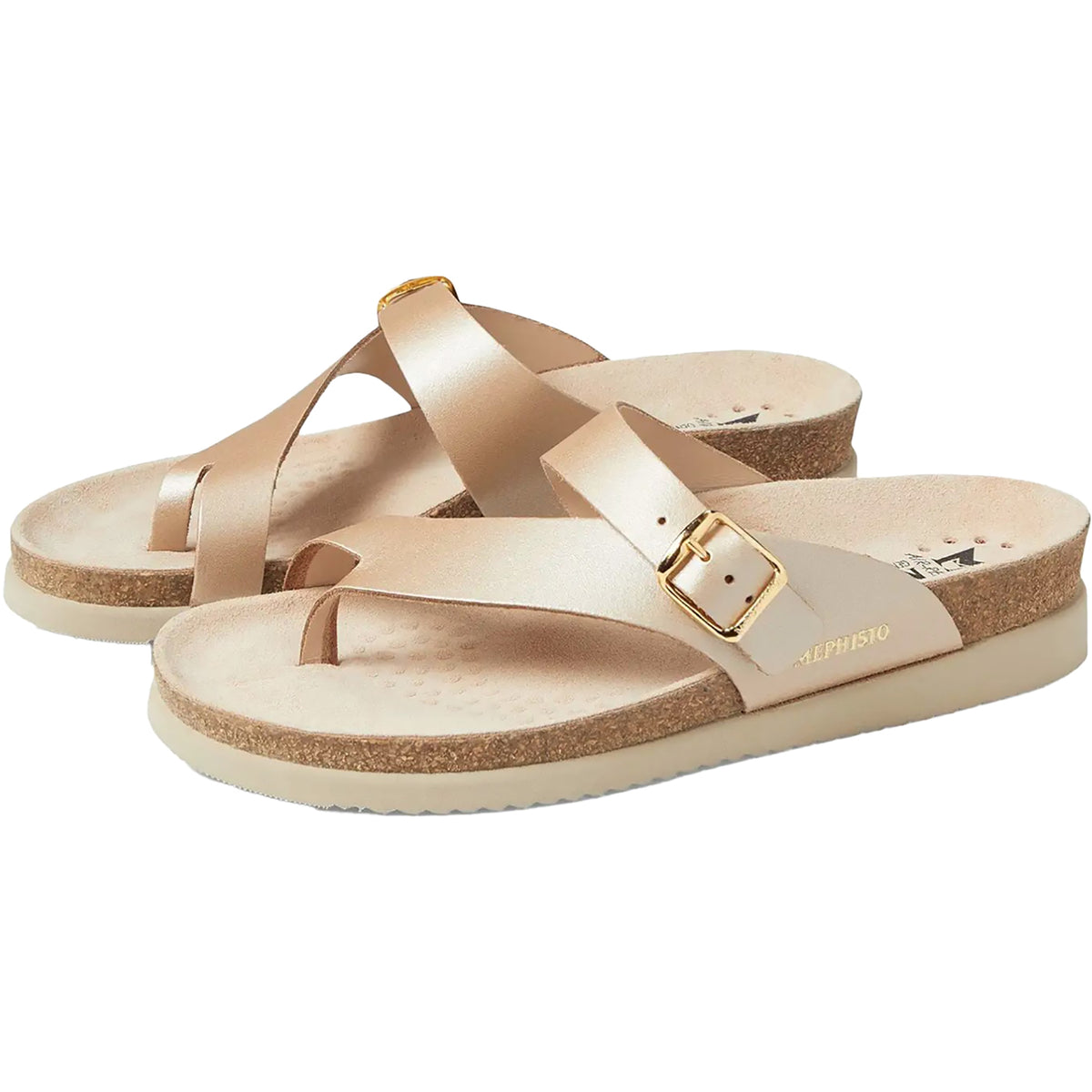 メフィスト MEPHISTO EMILIE パンプス グレー Mephisto Idelya | Women Cork Sandals Metallic Leather Metallic