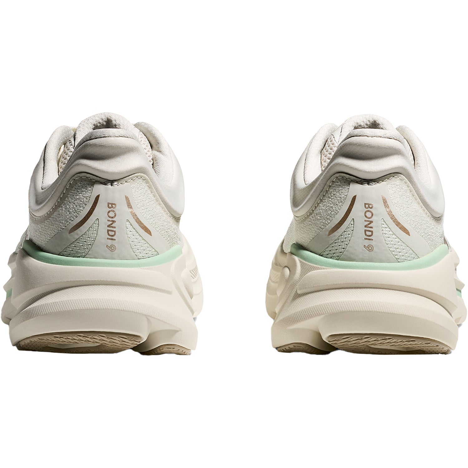 Womens Hoka one one Women's Bondi 9 Truffle Salt/Sea Glass (Neutral Support) Truffle Salt/Sea Glass