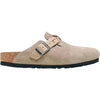 Womens Birkenstock Women's Birkenstock Boston Braid Taupe Suede/Oiled Leather Taupe