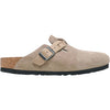 Womens Birkenstock Women's Birkenstock Boston Braid Taupe Suede/Oiled Leather Taupe