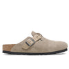 Womens Birkenstock Women's Birkenstock Boston Braid Taupe Suede/Oiled Leather Taupe