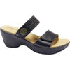 Womens Halsa Women's Halsa Delilah Black Embossed Leather Black Embossed Leather