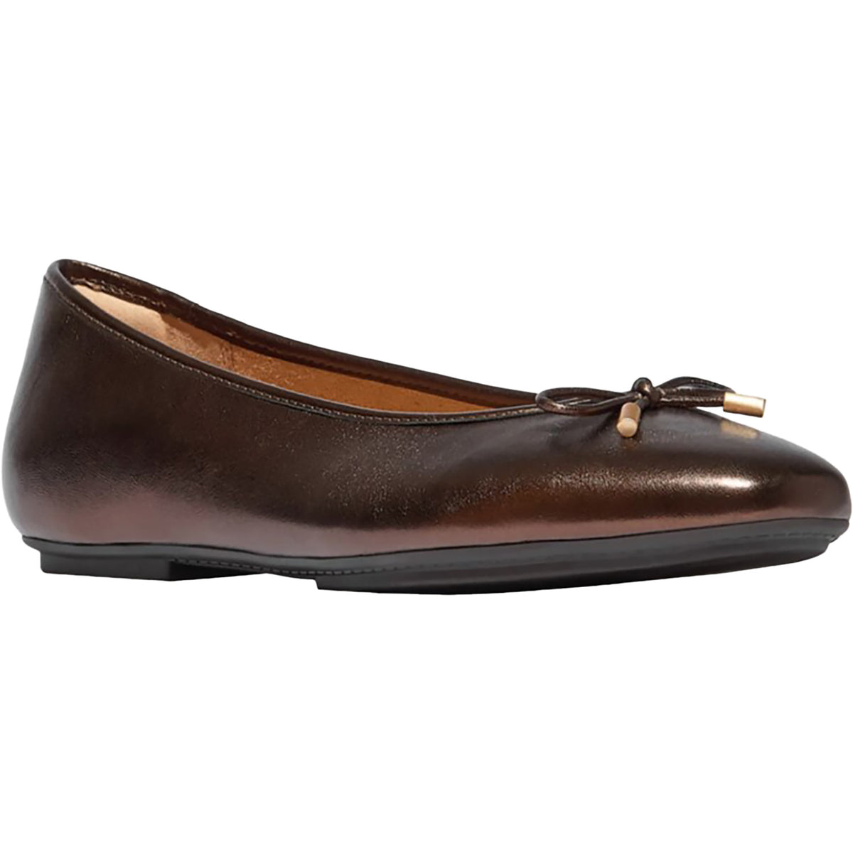 FitFlop Delicato Bow Soft Metallic-Leather Womens M / 6.5 / Metallic Chocolate Brown