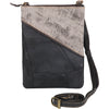 Womens Vaan & co. Women's Vaan and Co. Brisk Madison Crossbody Black/Grey Leather Black/Grey Leather