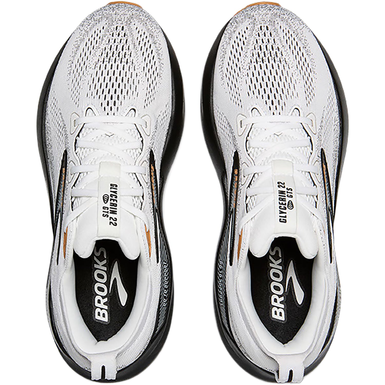 Mens Brooks Men's Brooks Glycerin GTS 22 White/Grey/Black Mesh (Neutral Support) (Stability Support) White/Grey/Black