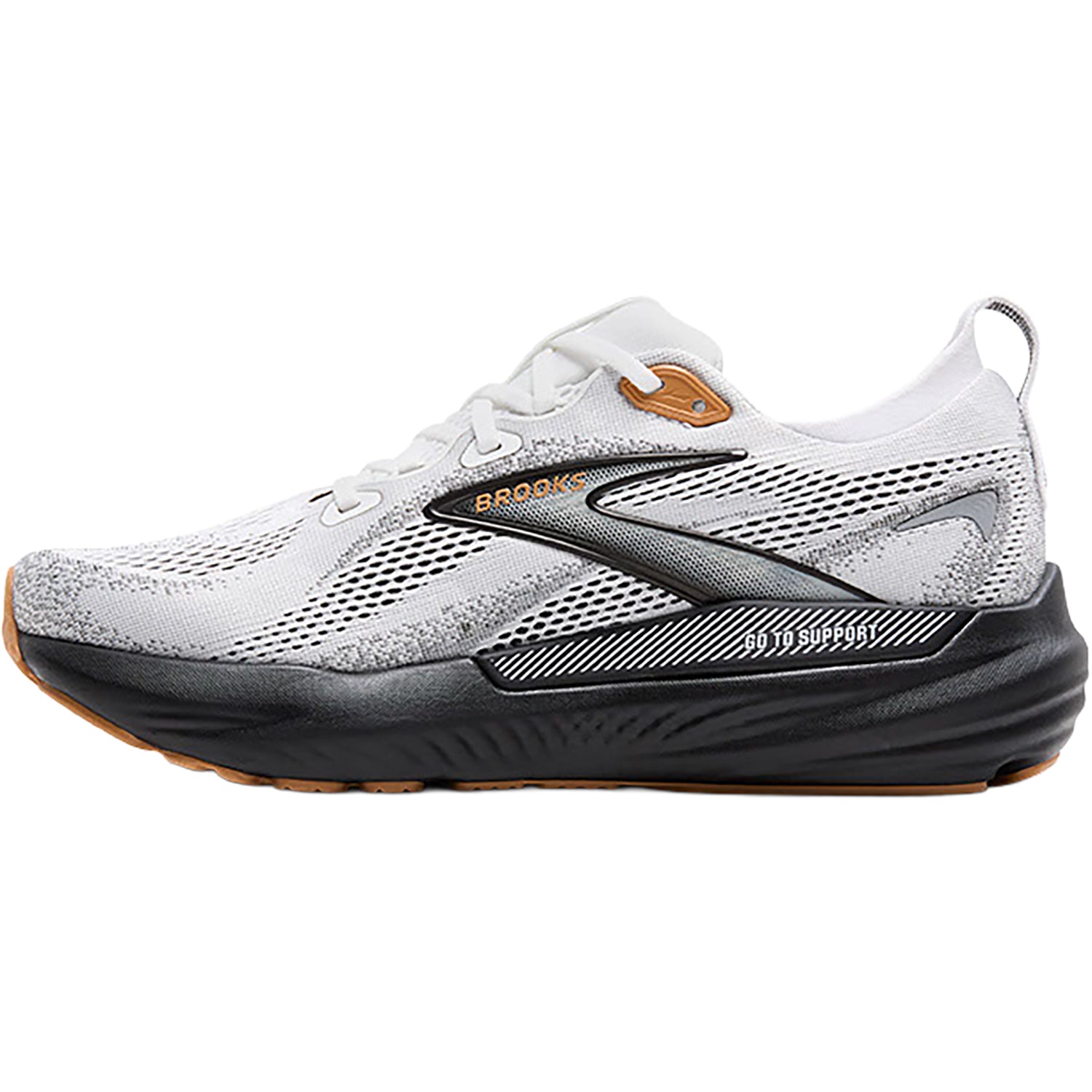 Mens Brooks Men's Brooks Glycerin GTS 22 White/Grey/Black Mesh (Neutral Support) (Stability Support) White/Grey/Black
