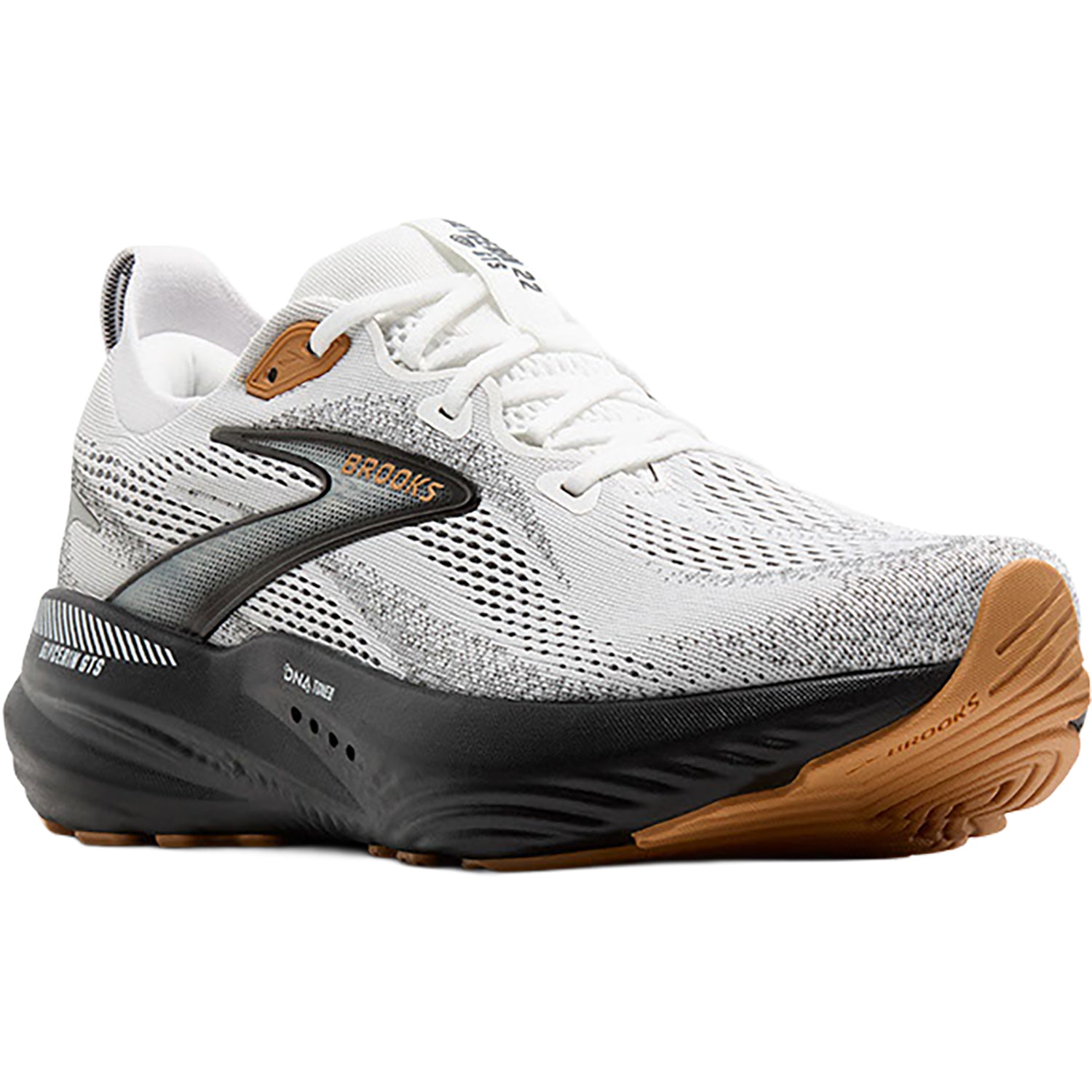 Mens Brooks Men's Brooks Glycerin GTS 22 White/Grey/Black Mesh (Neutral Support) (Stability Support) White/Grey/Black