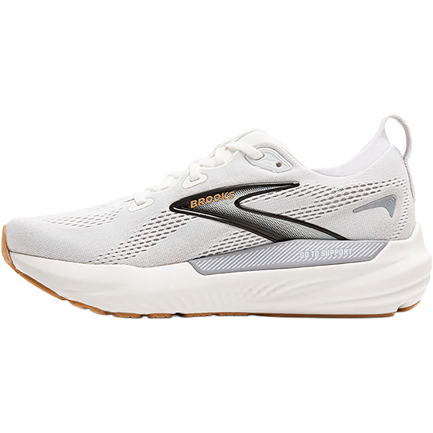 Womens Brooks Women's Brooks Glycerin GTS 22 White/Grey/Black (Neutral Support) (Stability Support) White/Grey/Black