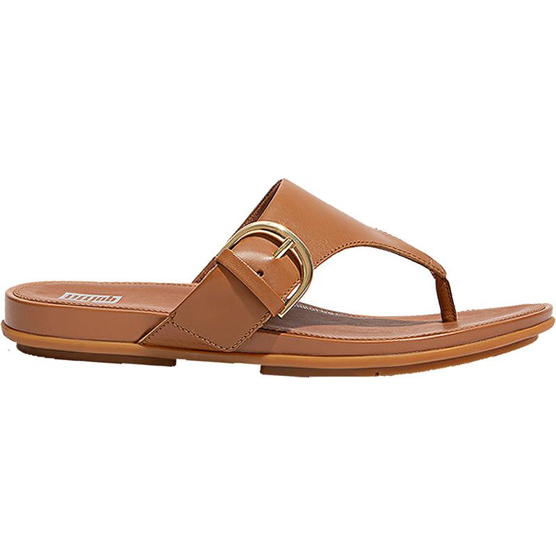 Women's FitFlop Graccie Toe-Post Light Tan Leather