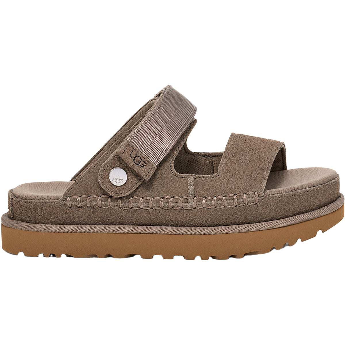 UGG Goldenstar Glide Chestnut Women's Slide Sandals Smoke Plume