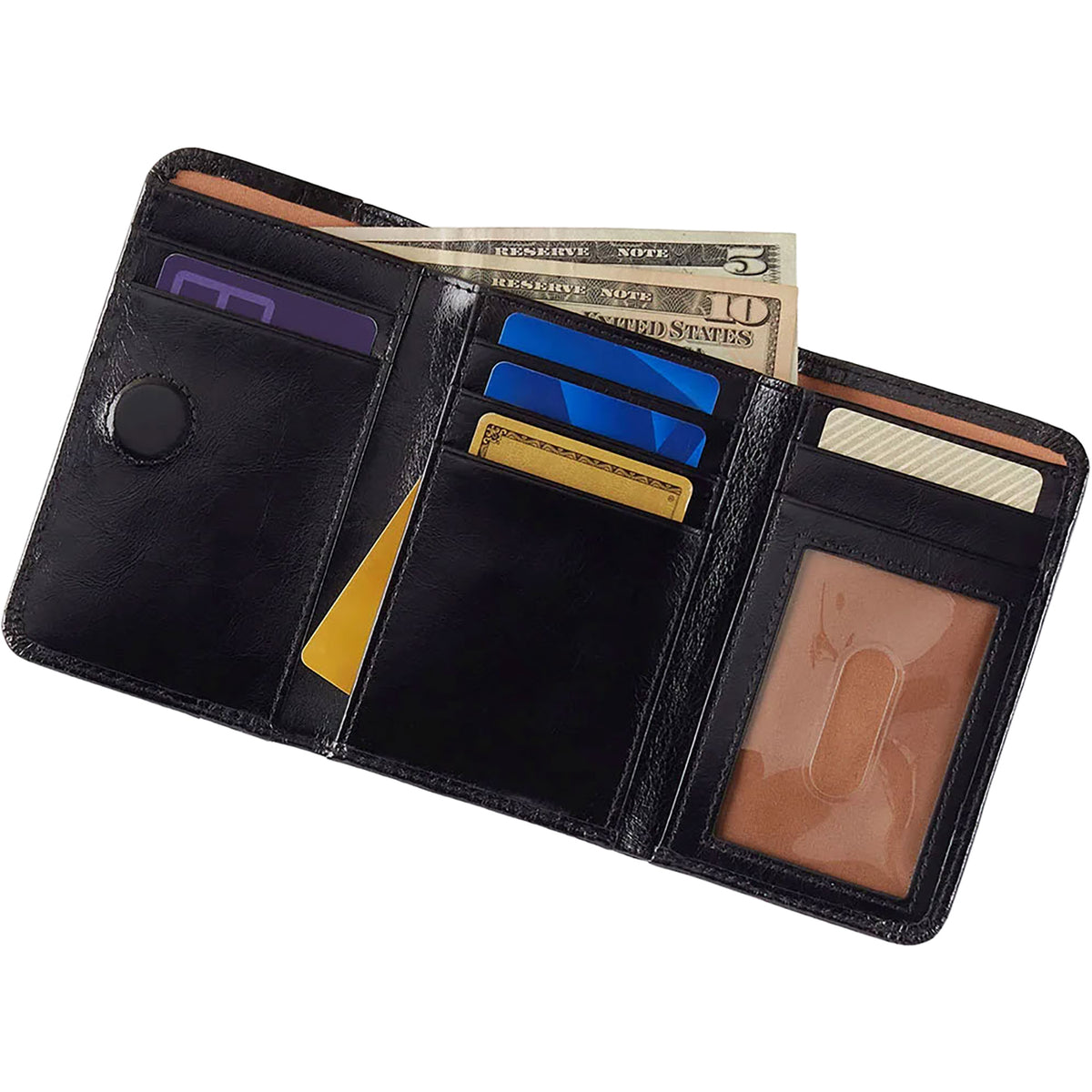 Hobo International Jill Trifold Wallet Polished Sun Glow