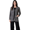 Womens Habitat Women's Habitat Long Shirred Open Front Jacket Black Dots Black Dots