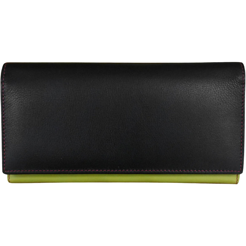 Women's ili New York Multi Color Rosemary Wallet Black Brights Leather