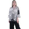Womens Shana apparel Women's Shana Apparel Printed Zipper Back Shirt White/Black White/Black