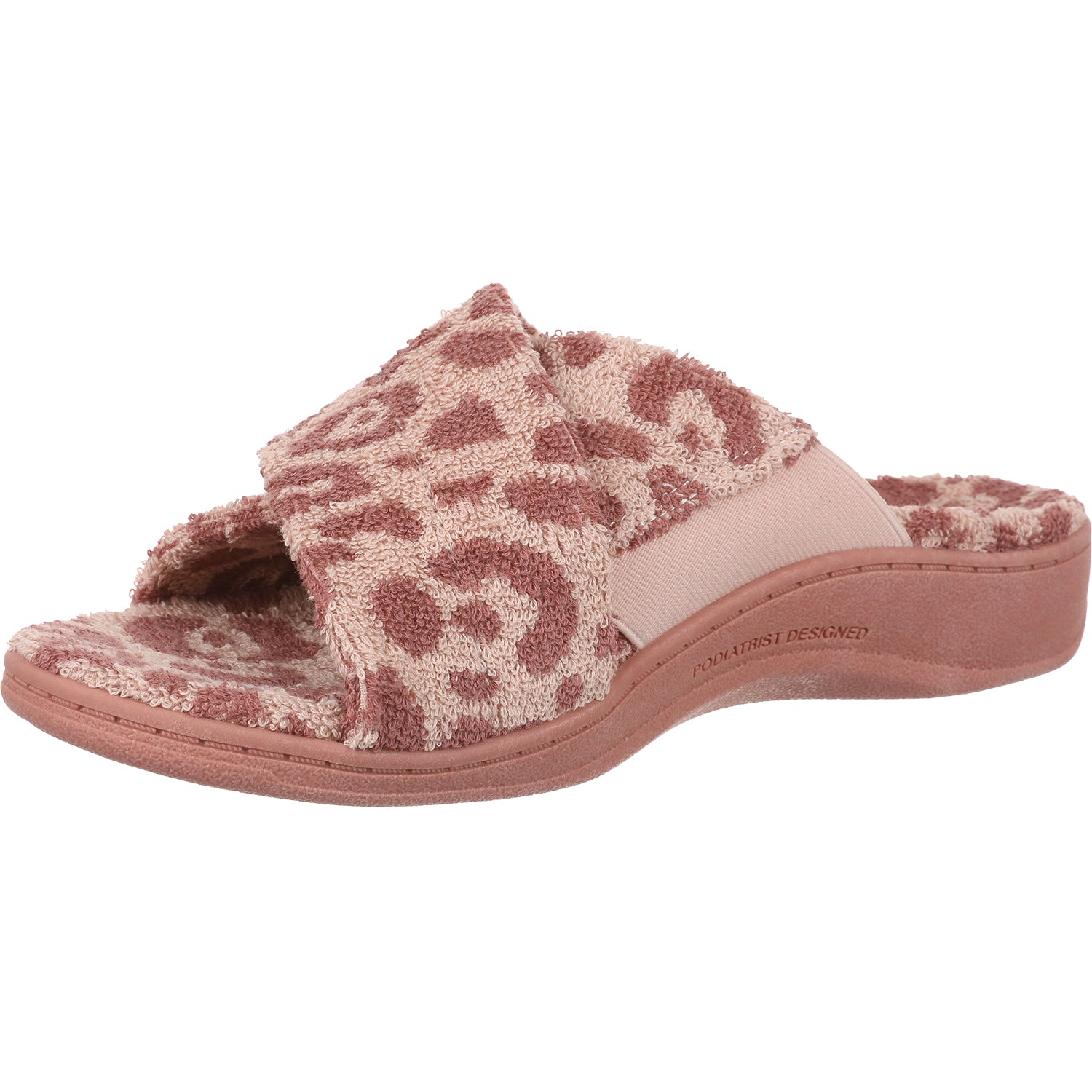 Womens Vionic Women's Vionic Relax Pink Multi Leopard Terry Pink Multi Leopard Terry