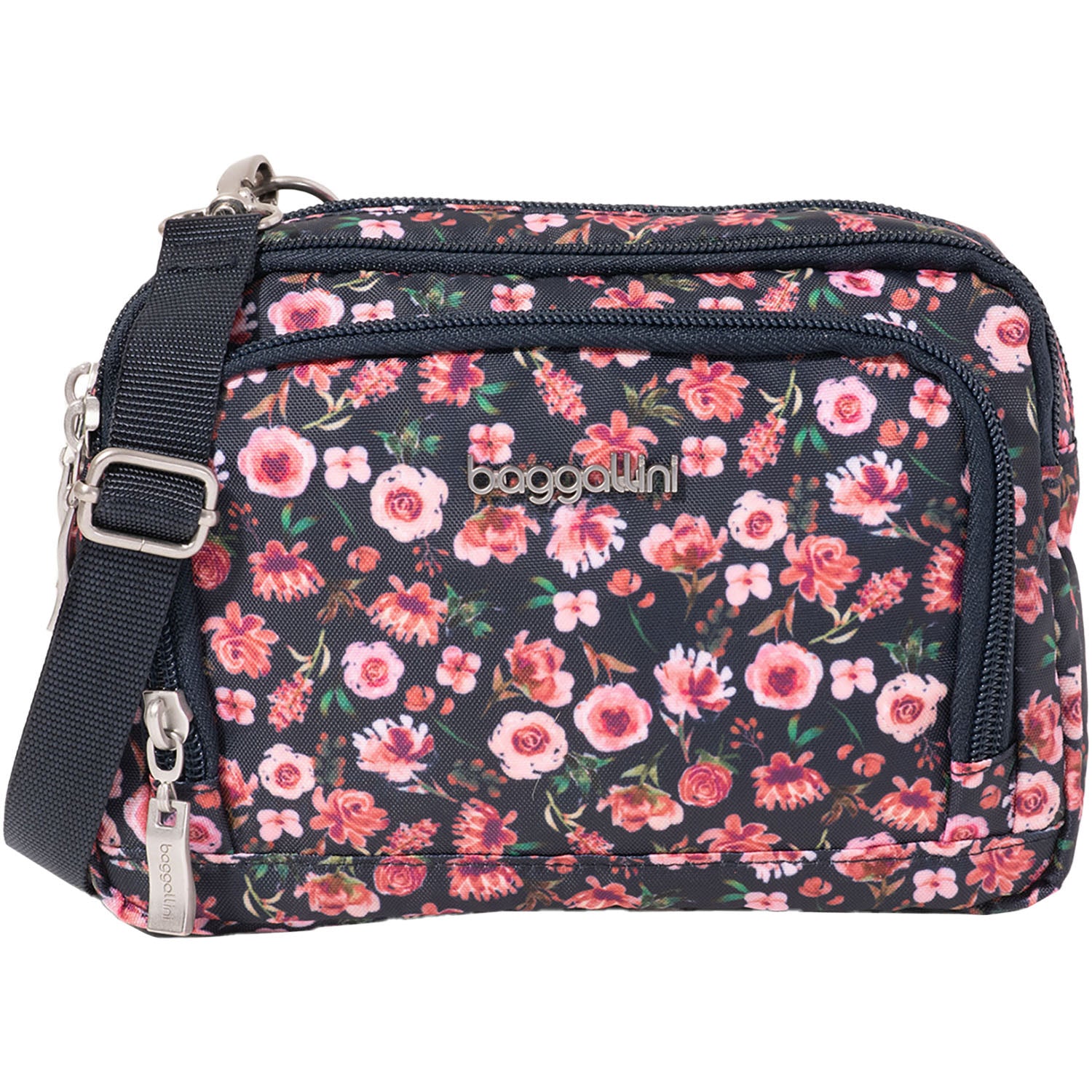 Womens Baggallini Baggallini Trifecta RFID Wallet Crossbody Autumn Peony Autumn Peony