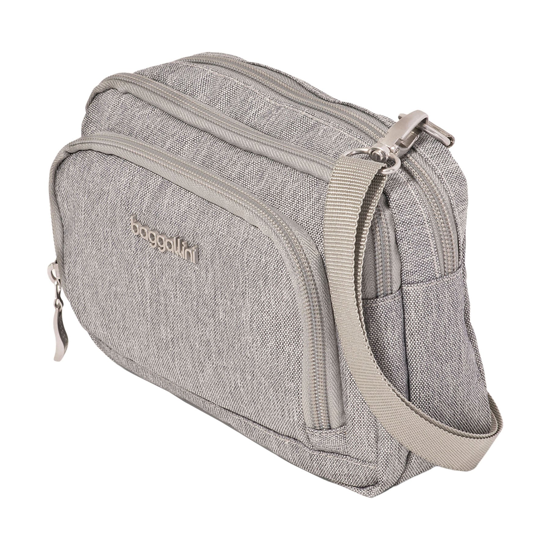 Womens Baggallini Baggallini Trifecta RFID Wallet Crossbody Stone Heritage Stone Heritage