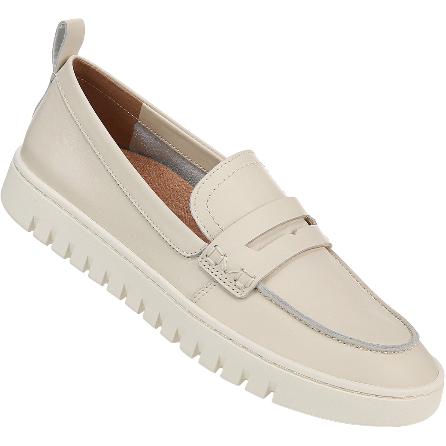 Womens Vionic Women's Vionic Uptown Loafer Cream Leather Cream Leather