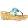 Womens Rockport Women's Rockport Weekend Casuals Lanea Thong Teal Floral Leather Teal Floral Leather