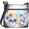 Womens Anuschka Anuschka Expandable Travel Crossbody Calaveras De Azucar Leather Calaveras De Azucar Leather