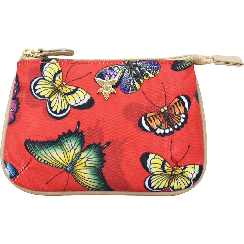 Women's Anuschka Zip Travel Pouch Butterfly Heaven Ruby Fabric/Leather
