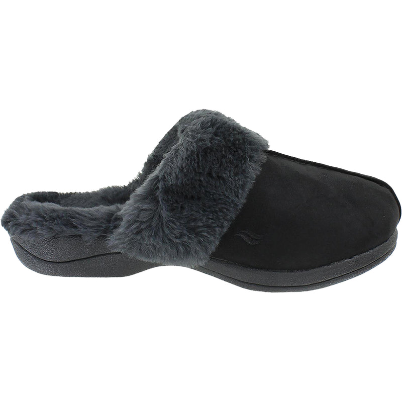 Women's Powerstep Luxe Slippers Black Synthetic