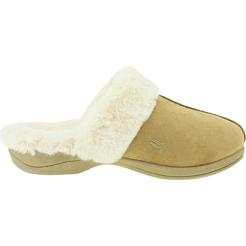 Women's Powerstep Luxe Slippers Taupe Synthetic