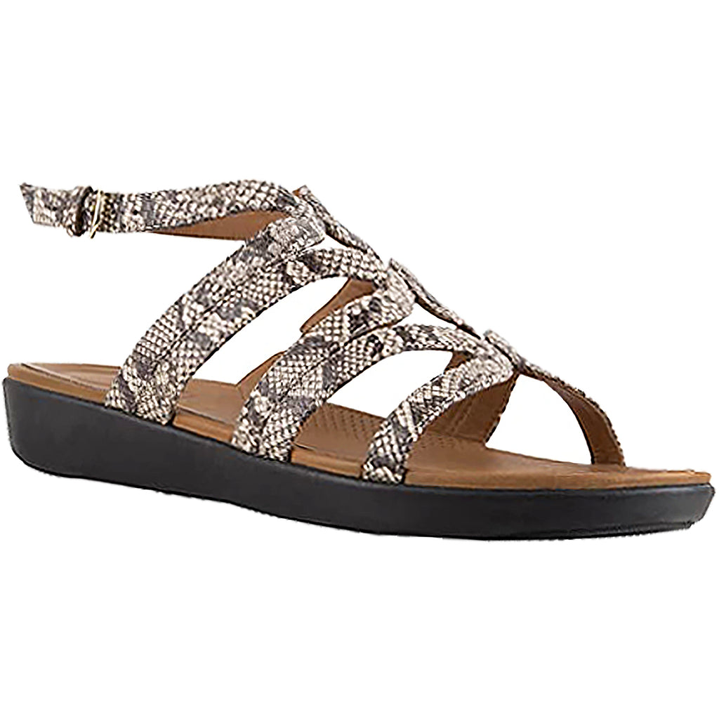 Womens Fit flop Women's Fit Flop Strata Gladiator Taupe Snake Leather Taupe Snake Leather