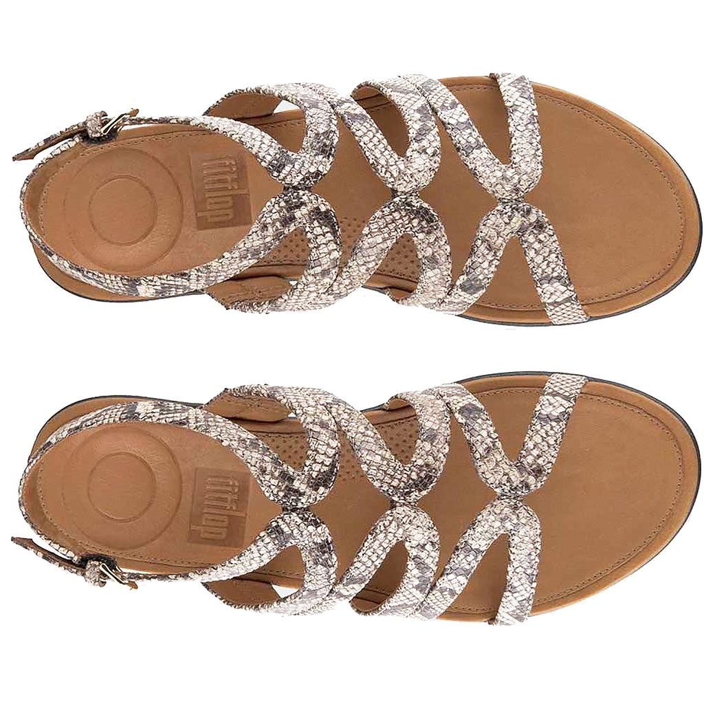 Womens Fit flop Women's Fit Flop Strata Gladiator Taupe Snake Leather Taupe Snake Leather