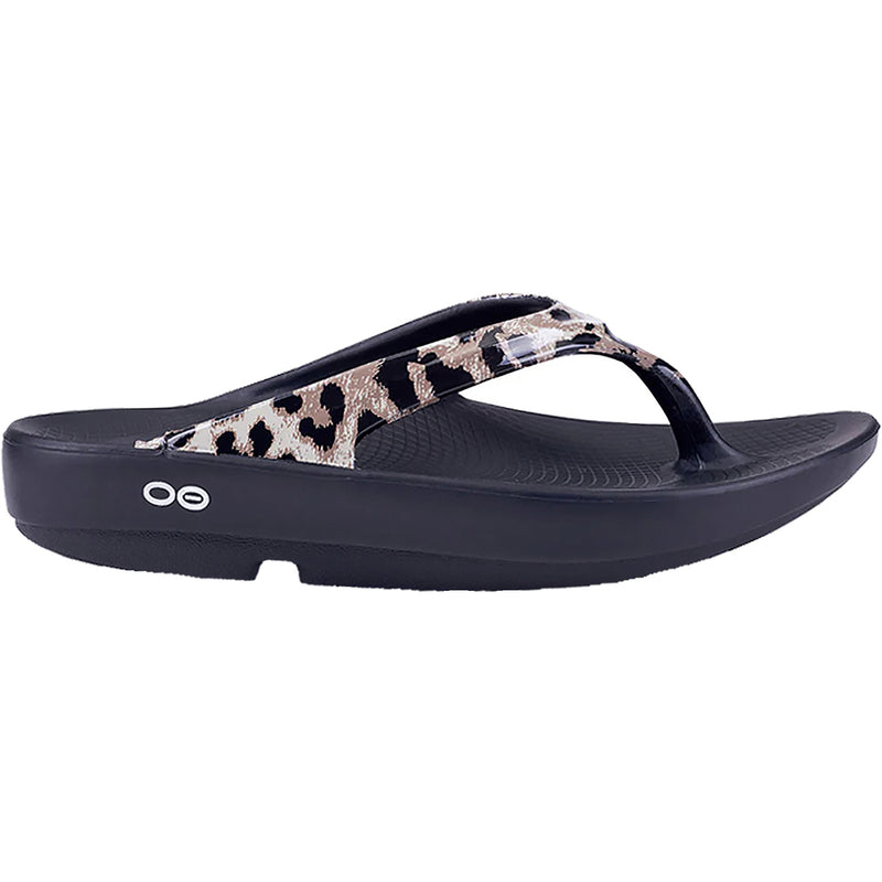 Women's OOFOS OOlala Limited Black/Cheetah Synthetic