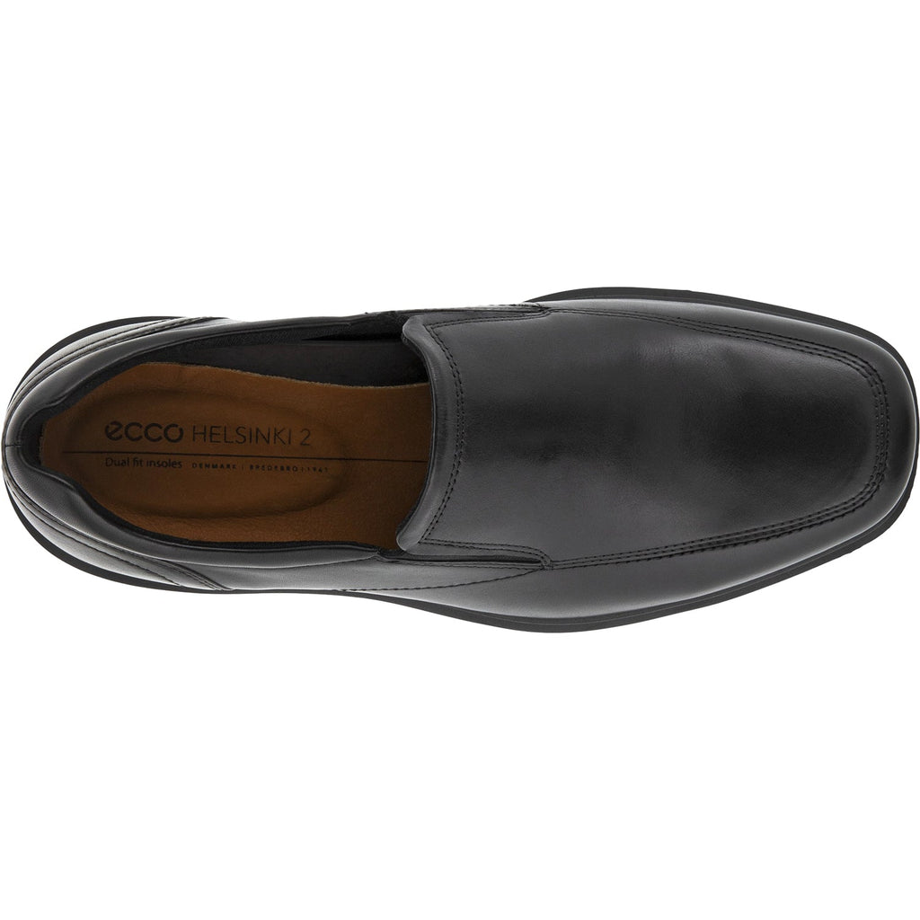 Mens Ecco Men's Ecco Helsinki 2.0 Apron Toe Slip-On Black Leather Black Leather