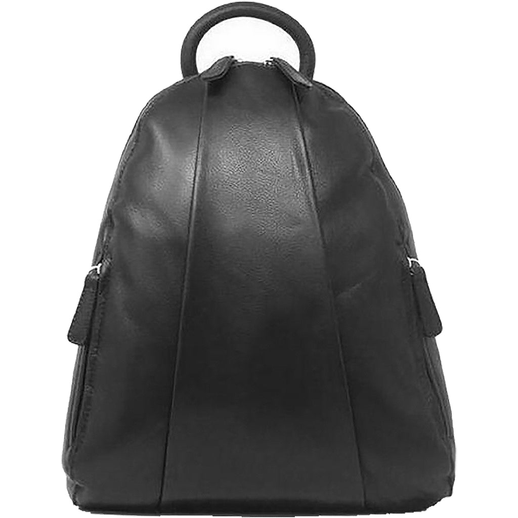 Womens Osgoode marley Women's Osgoode Marley Teardrop Multi Zip Backpack Black Leather Black Leather