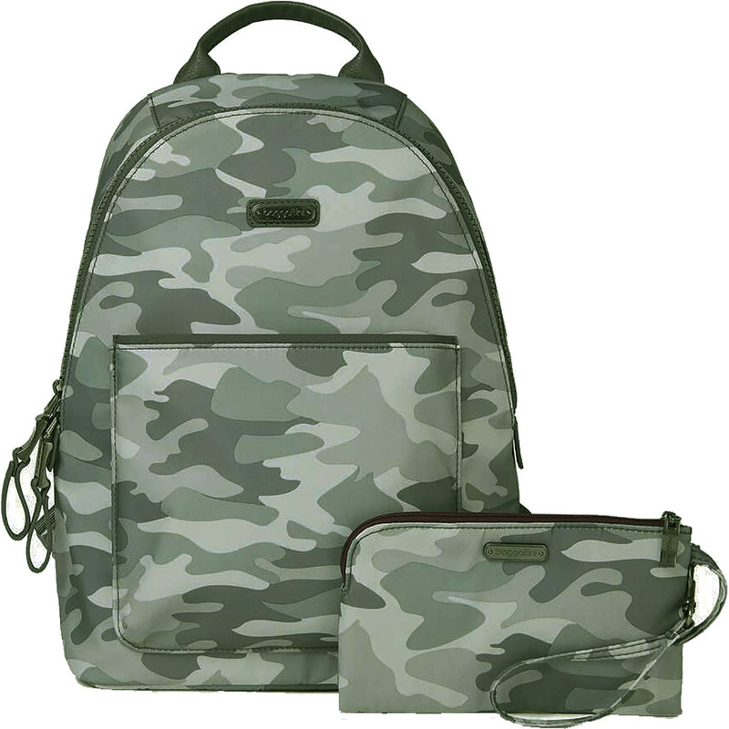 Women's Baggallini Central Park Backpack Olive Camo Nylon