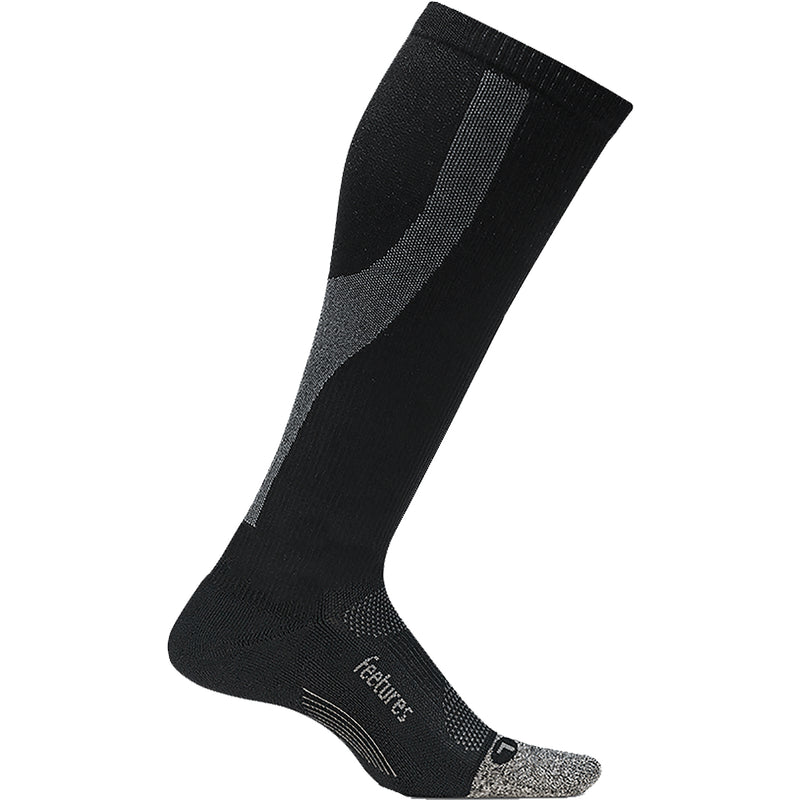 Unisex Feetures Graduated Compression Knee High Socks Black/Silver