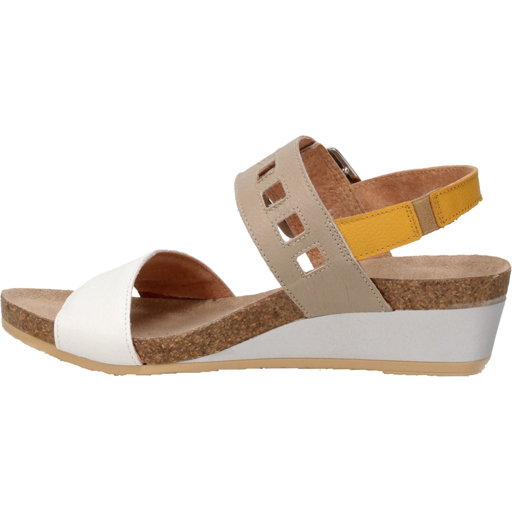 Womens Naot Women's Naot Dynasty Soft White/Soft Beige/Marigold Leather Soft White/Soft Beige/Marigold Leather