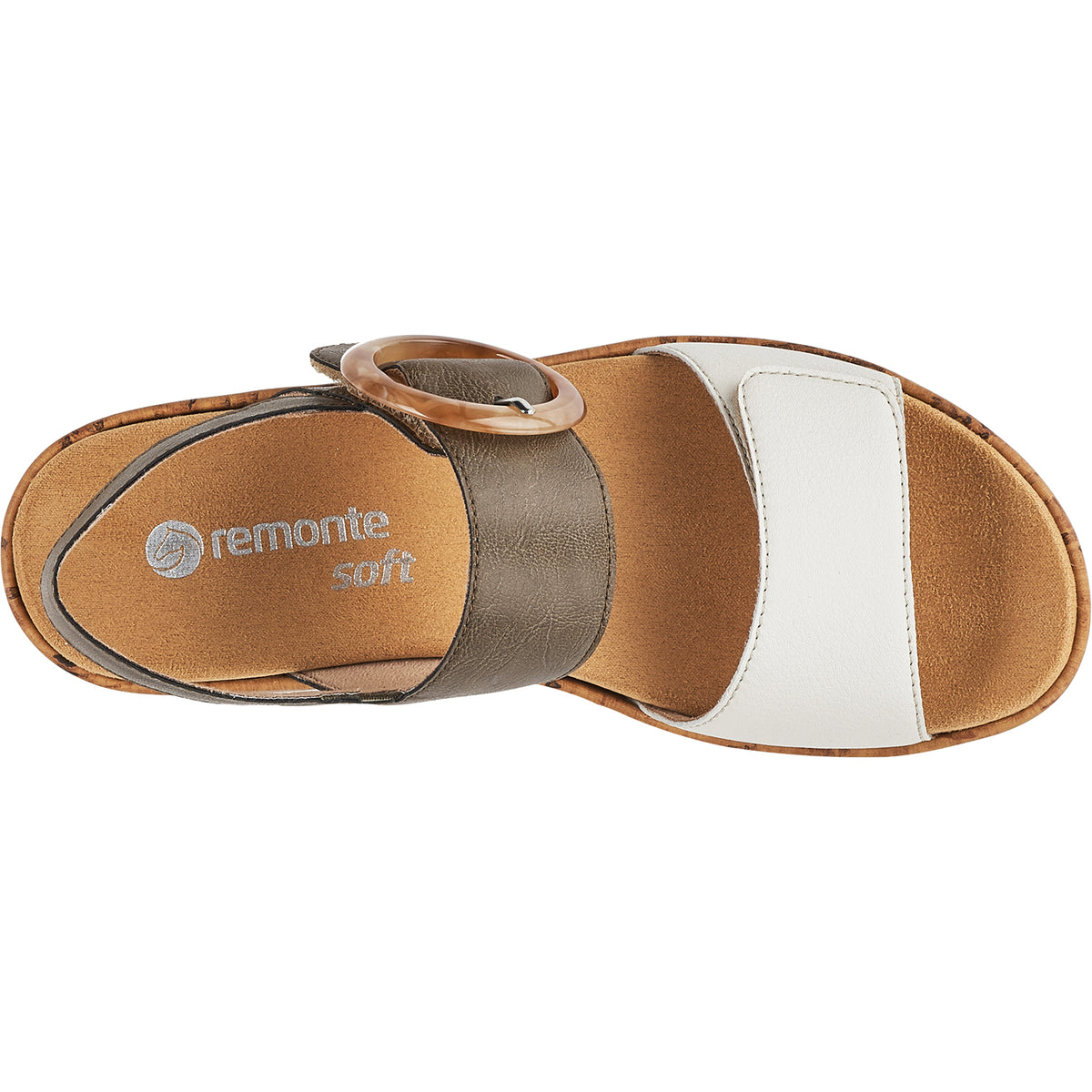 Remonte R6853-54 Off White/Forest | Women's Sandals | Footwear etc.