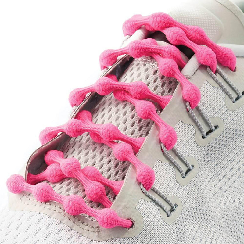 Unisex Caterpy Run Performance Elastic No Tie Shoelaces Flamingo Pink