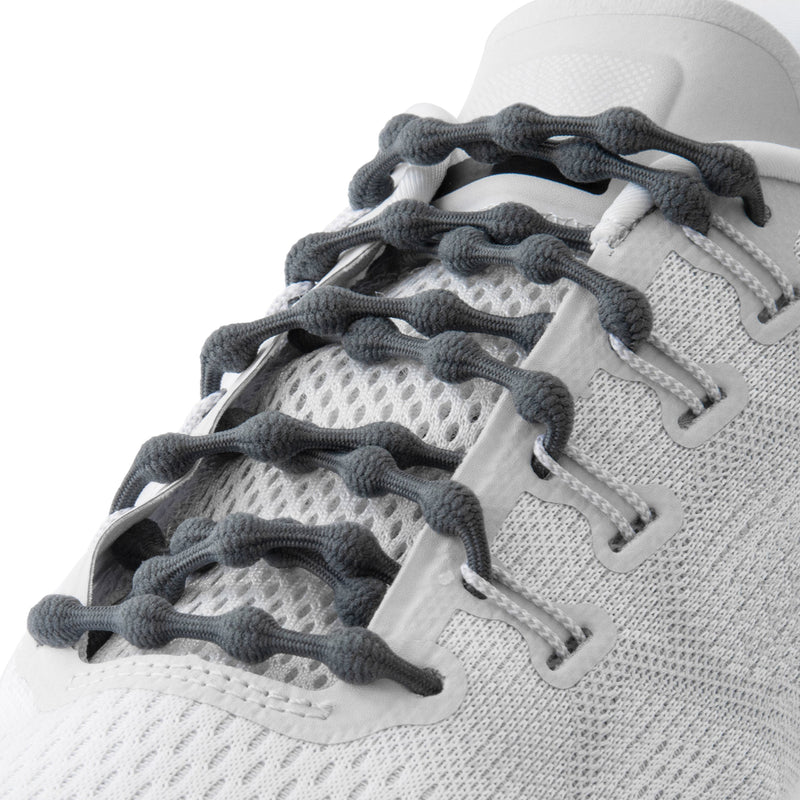 Unisex Caterpy Run Performance Elastic No Tie Shoelaces Gunmetal Grey