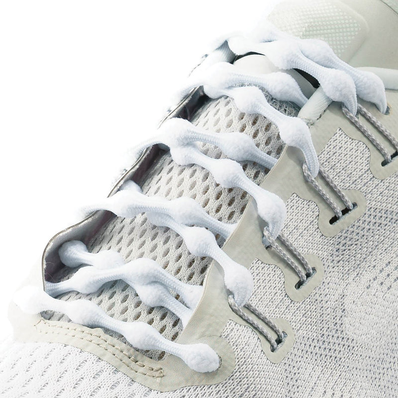 Unisex Caterpy Run Performance Elastic No Tie Shoelaces Silky White