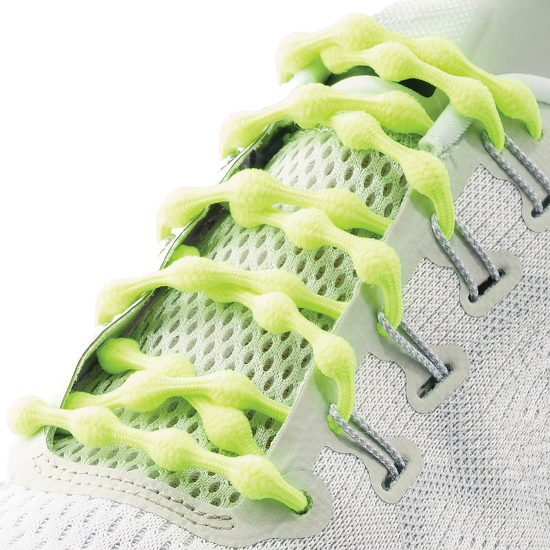 Unisex Caterpy Run Performance Elastic No Tie Shoelaces Electric Yellow