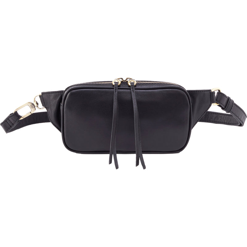 Women's Hobo Shaker Belt Bag Black Soft Leather