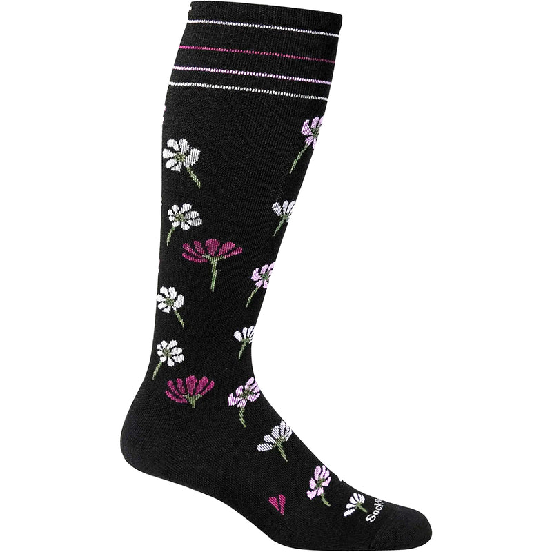 Women's Sockwell Field Flower Black Knee High Socks 15-20 mmHg