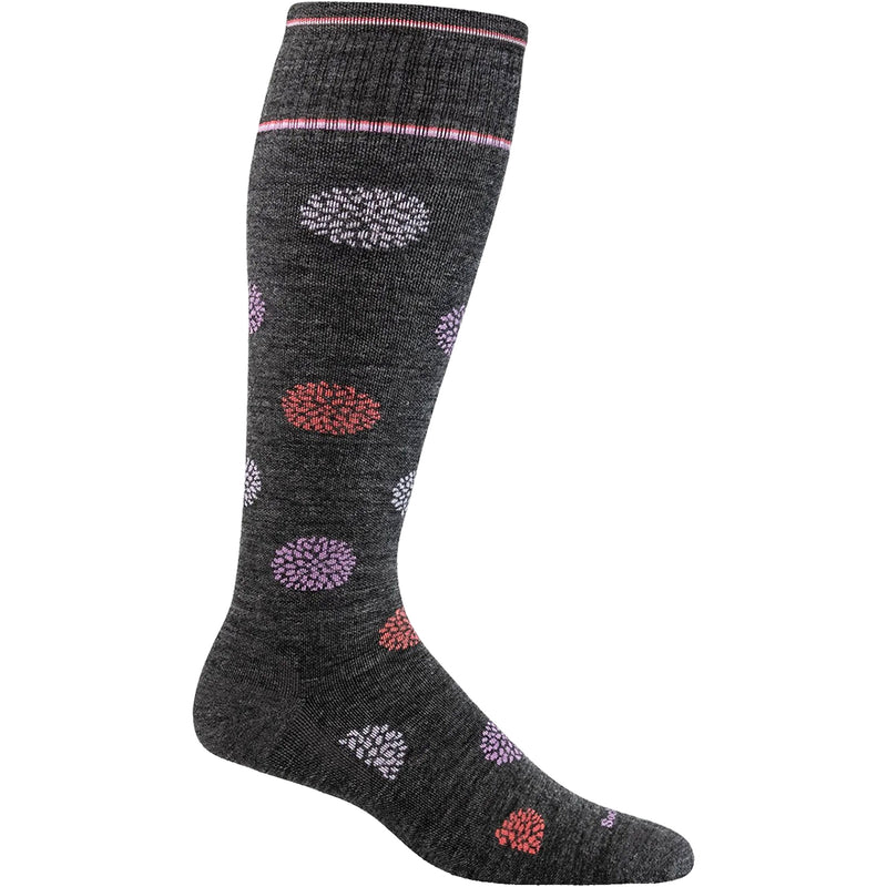 Women's Sockwell Full Bloom Charcoal Knee High Socks 15-20 mmHg