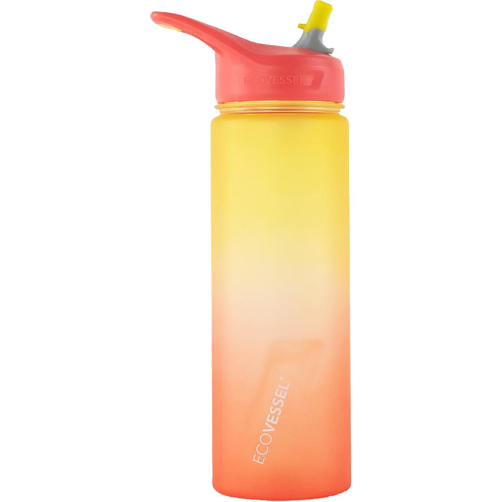 Unisex Ecovessel Unisex Ecovessel Wave BPA Free Plastic Sport Water Bottle w/Straw 24 OZ Rising Sun Rising Sun