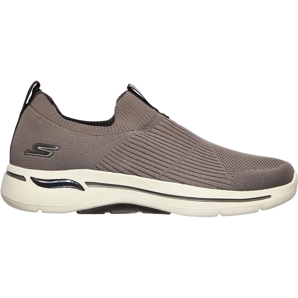 Mens Skechers Men's Skechers GOwalk Arch Fit Iconic Taupe/Brown Mesh Taupe/Brown Mesh