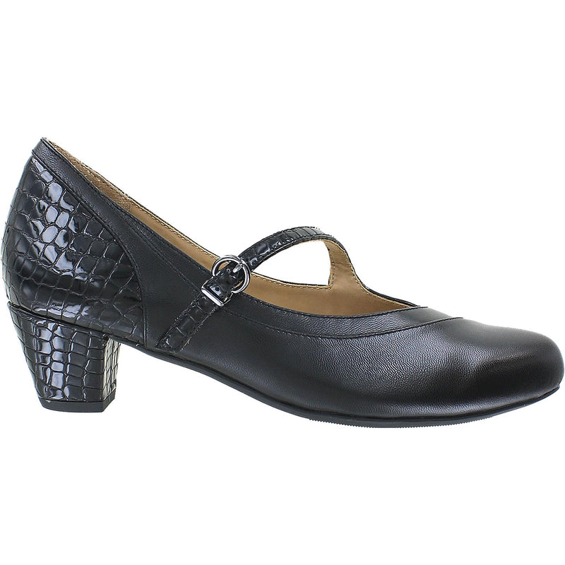 Women's Ziera Violet Black Leather/Croc Patent
